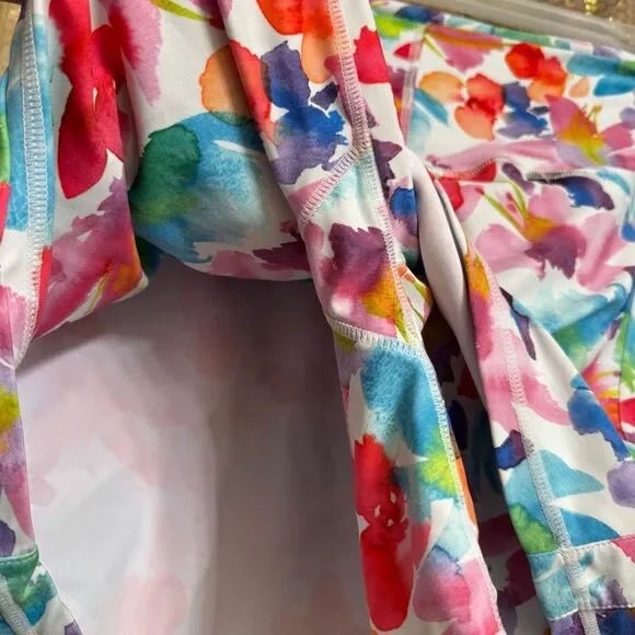 Skea Active Skort Watercolor Floral Spring Summer Golf Tennis Skirt Shorts Large - Picture 6 of 7